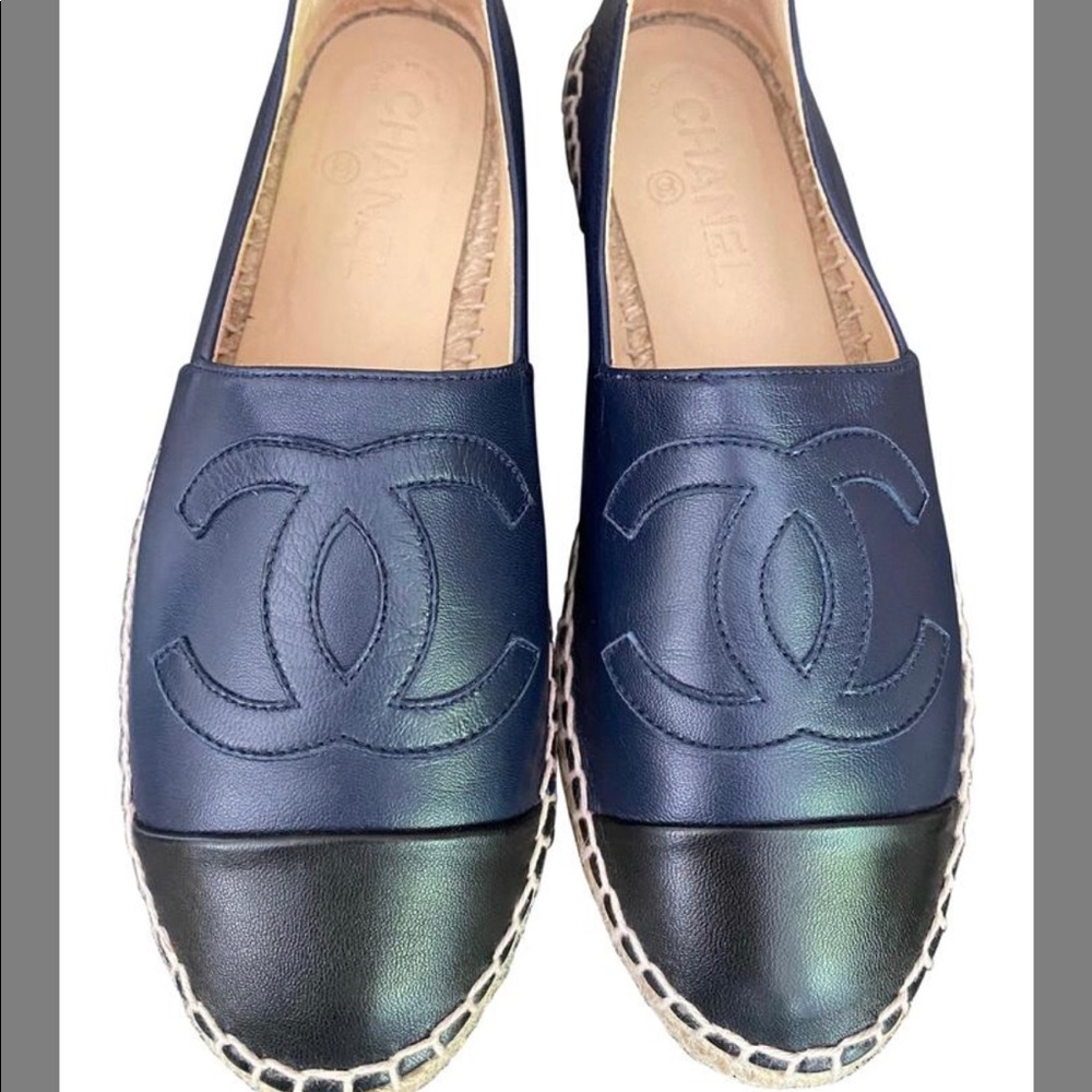 Navy/Black Chanel Espadrilles